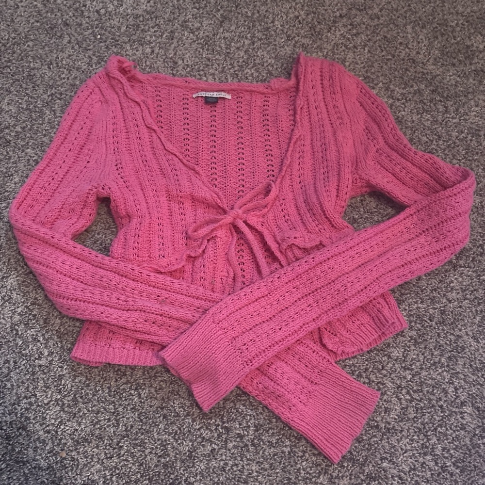 American Eagle Outfitters Pink Cardigan Sweater